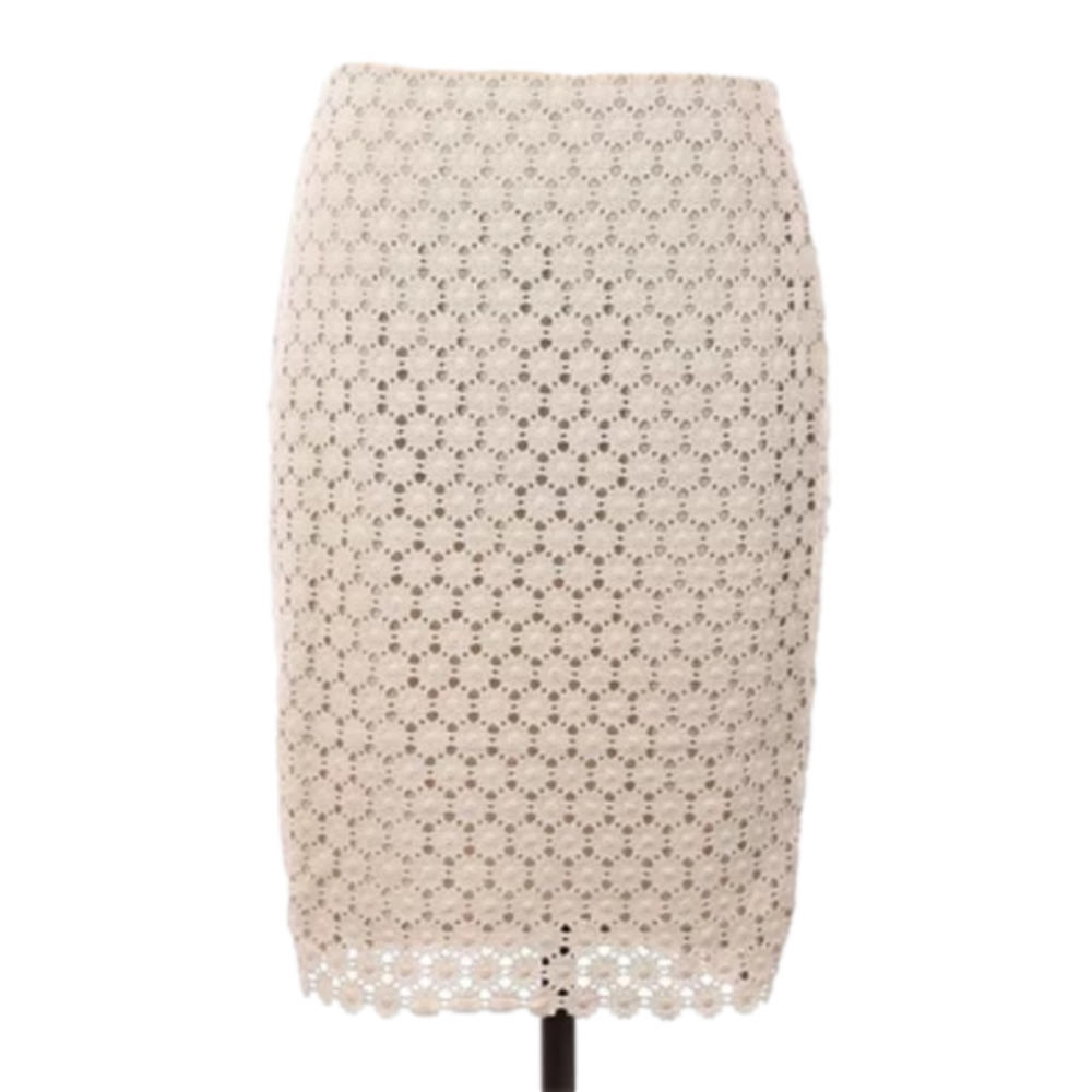 Charter Club crochet knit cream color skirt size 10 petite
